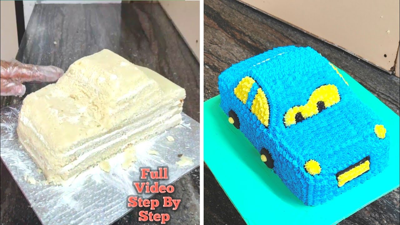 Parfect Car Cake Design | Blue Car Cake Design | 2 kg Mai Car Cake ...