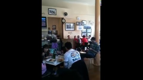 Queueing for a table at The Post Cafe - super popular spot on a sunny Saturday!