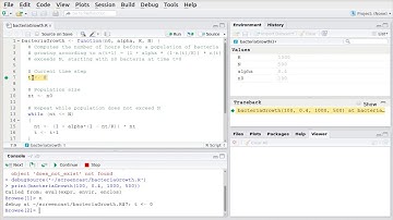 Using the debugger (R)