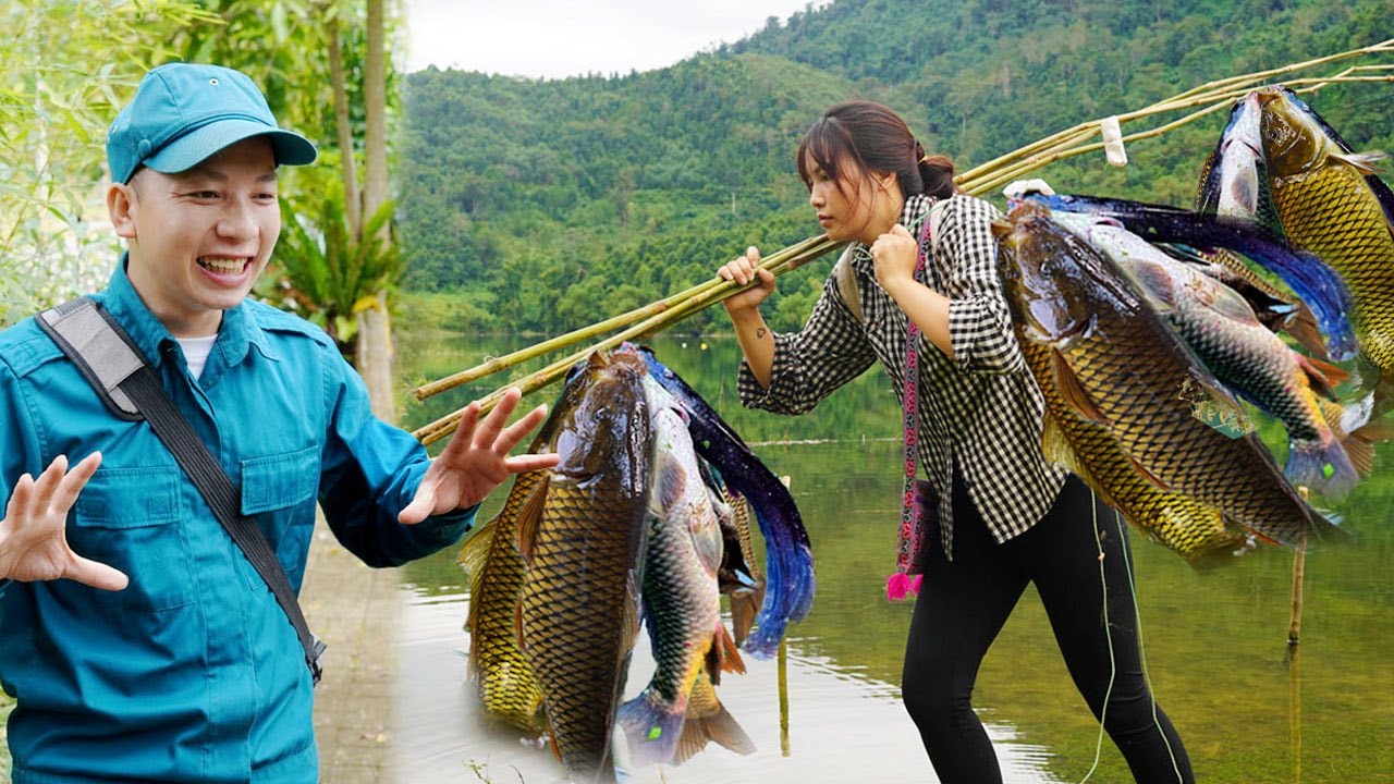 FULL VIDEO: 15 days - Single mother traps and catches giant fish to ...