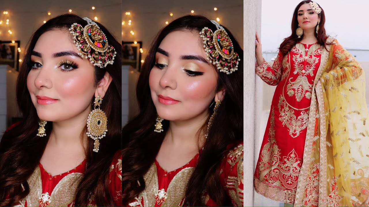 Elegant Glowy Party Makeup For a Red Dress || Nishoo Khan