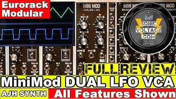 AJH Synth MiniMod Dual LFO VCA Review. Eurorack Modular LFO and VCA Module for Modular Synth.