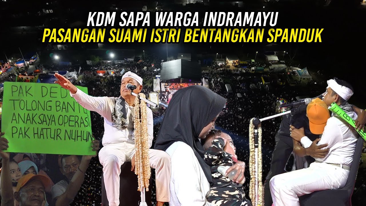 SAAT SAPA WARGA INDRAMAYU - SEPASANG SUAMI ISTRI BENTANGKAN SPANDUK