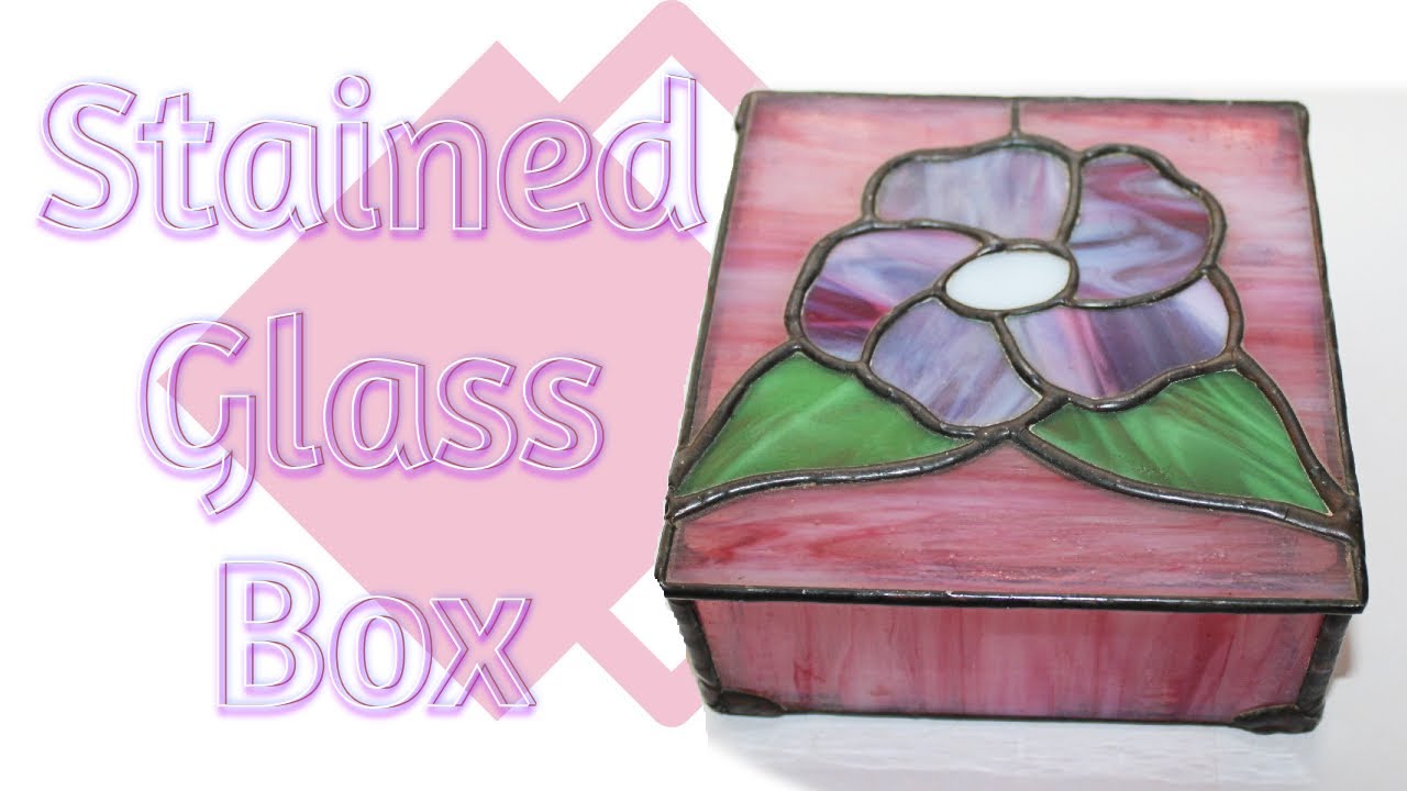 VINTAGE Stained Glass Jewelry Box Keepsake Storage Box Treasure Box