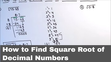 How to Find Square Root of Decimals by Long Division Method / Square Root of Decimal Numbers