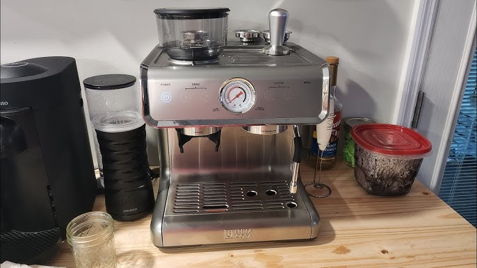 New Gourmia 4-Shot Steam Espresso, Cappuccino, and Latte Maker with Frothing Wand