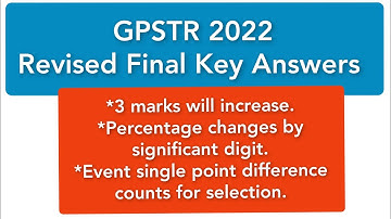 GPSTR 22|Final Revised Key answers|Difference in percentage |Percentage goes up