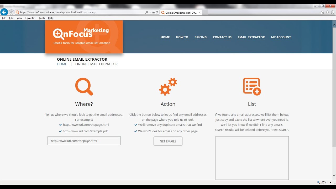 Online Email Extractor - OnFocus Marketing