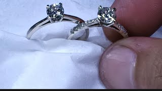 European 1piece diamond Solitaire ring 18k white#video abiyan handmade#