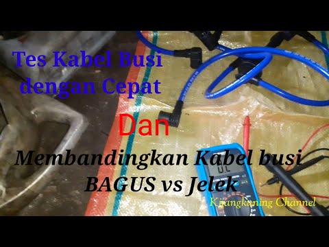 kabel busi bocor keluar percikan api. 