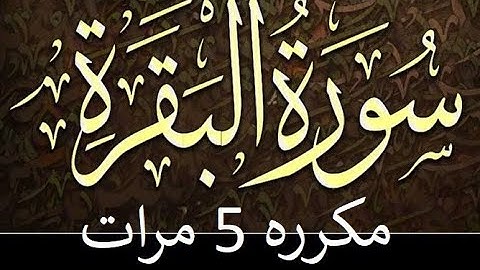 سورة البقرة مكررة 5 مرات بدون اعلانات حجم قليل للراحه والسكينه فى المنزل والاطفال