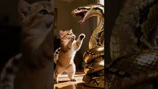 Mother Cat Protects Her Kitten 🐱🍼 | Brave Fight Against Python 🐍 Net Worth