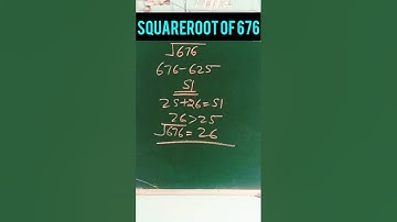 676 का वर्गमूल #वर्गमूल #mathshacks #squareroot #squareroottrick #squareroots #squareroottricks #tet