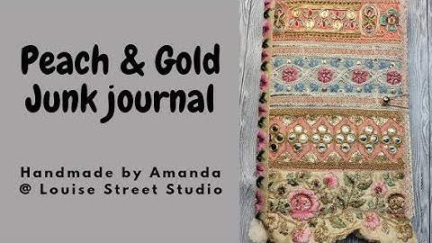 SOLD -Boho Journal Cover - Peach & Gold - Removable Journal - Flip Through - Junk Journal
