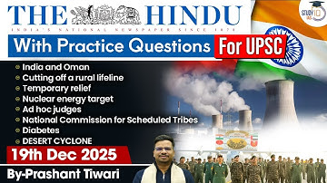 The Hindu Analysis | 19th December 2025 | The Hindu News Paper Today With Practice Questions