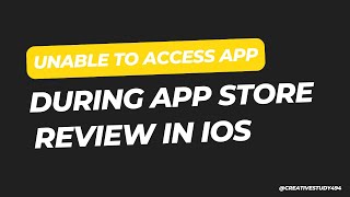Fix App Store Review Access Issue | Unable to Access App | Guideline 2.1 - Information Needed | iOS