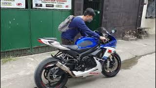 Suzuki Gsxr 750 with Akrapovic Oblique 61mm full system exhaust