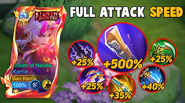 NEW META KARRIE ATTACK SPEED BUILD!! 500% SPEED HACK!?😱 ( MUST TRY! ) KARRIE BEST BUILD 2025‼️