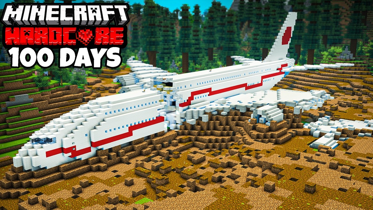 I Survived 100 Days In A Plane Crash In Hardcore Minecraft