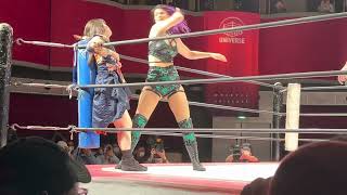 ソーヤーレックが大きさを活かしたショルダータックルからパワーを活かした滞空式ブレーンバスターで宮本もかを投げ捨てて強烈なチョップ 東京女子プロレスPrecious Time 2023年4月29日