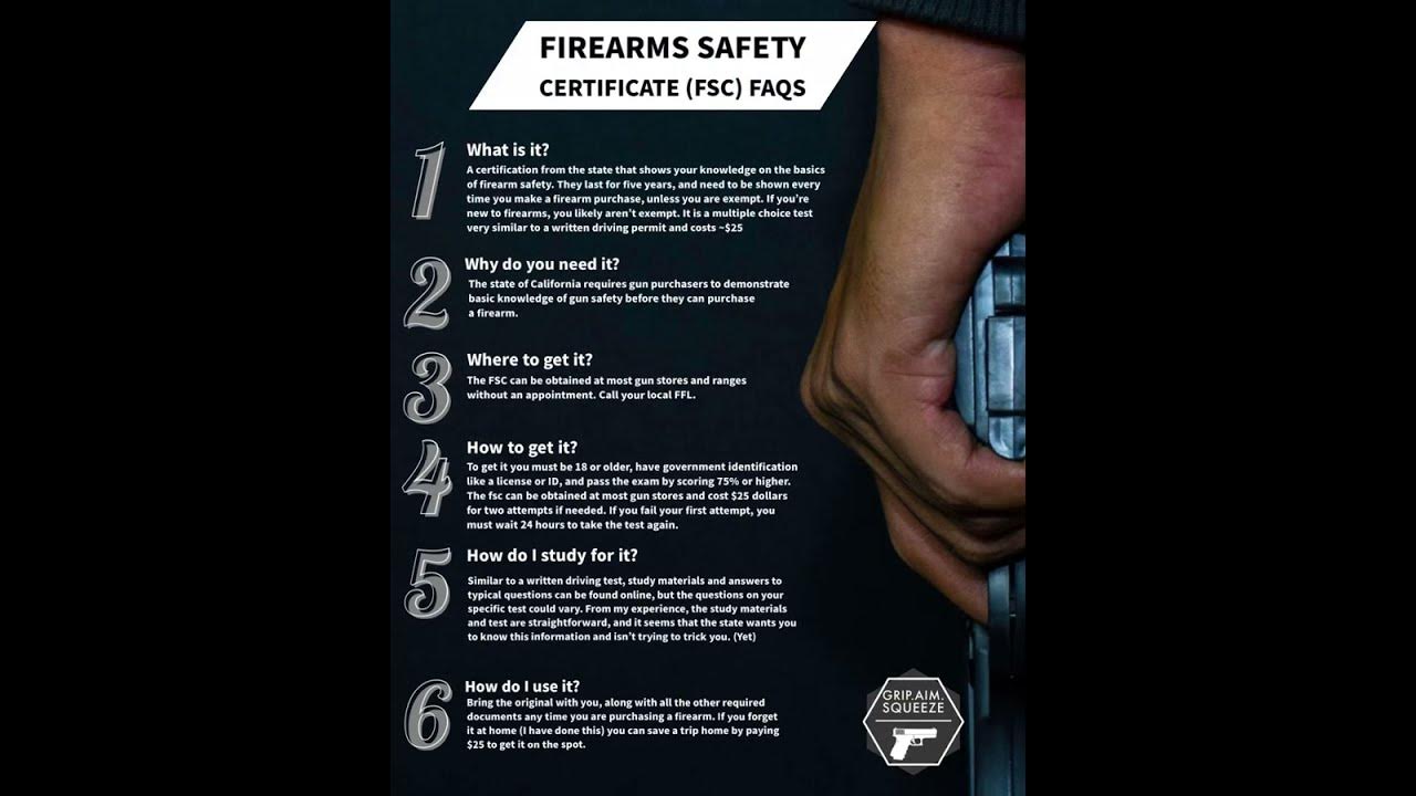 What is an fsc california firearm safety certificate faq pause to