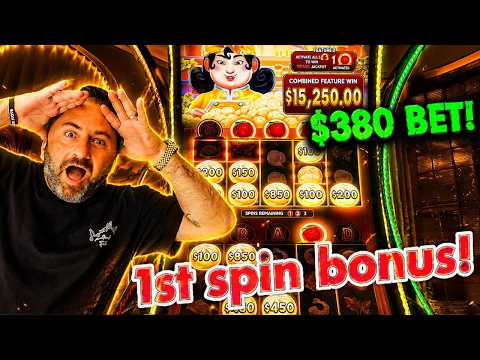 OMG! MY FIRST $380 SPIN HIT A MASSIVE JACKPOT AND IT KEPT ON HITTING ON BIG HOT FLAMING POTS!! 😱🔥