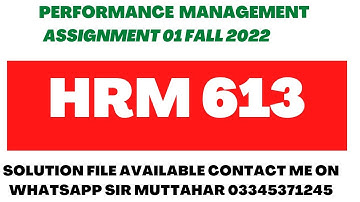 hrm 613 assignment fall 2022