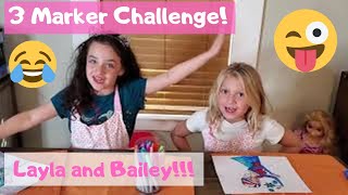 3 Marker Challenge coloring Elsa from Frozen 2 and Minnie Mouse with special guest Bailey!