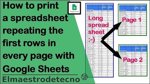 How to print a long spreadsheet repeating some rows in every page with Google Sheets.