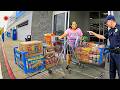 Cops Surprise Stop a Shoplifter Stealing an ENTIRE Cart Full From Walmart