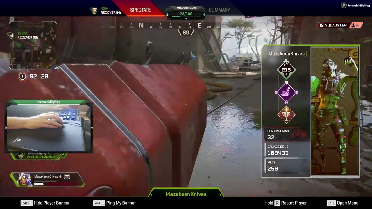 Mazakeen playing ring around rosie in Apex Legends. FPS fun with FROG! 8)o={ Ribbit!