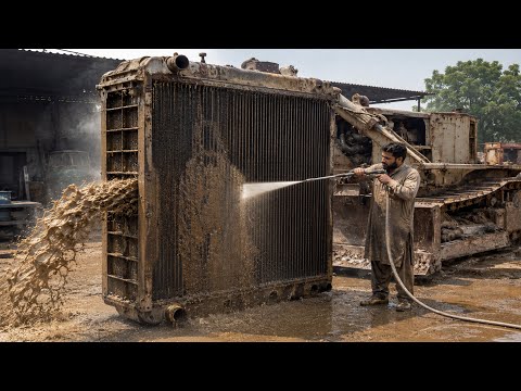 Severely Blocked Old Bulldozer Radiator Deep Cleaning | Amazing Restoration Skills