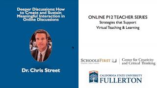K12 Online Teaching Webinars: Creating Deeper Discussions in Online Sessions