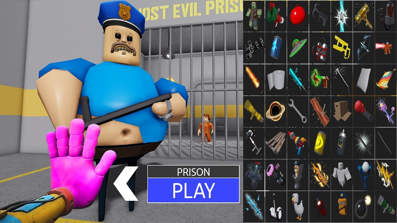 All Items Unlocked BARRY'S PRISON RUN OBBY HARD MODE - Roblox Update All Morphs Full Gameplay
