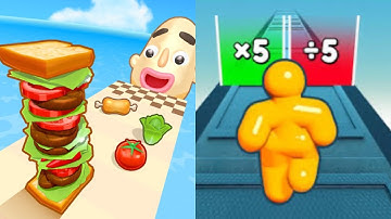 Sandwich Runner vs Tall Man Run - All Level Gameplay Android,iOS - NEW MOD APK UPDATE GAMEPLAY