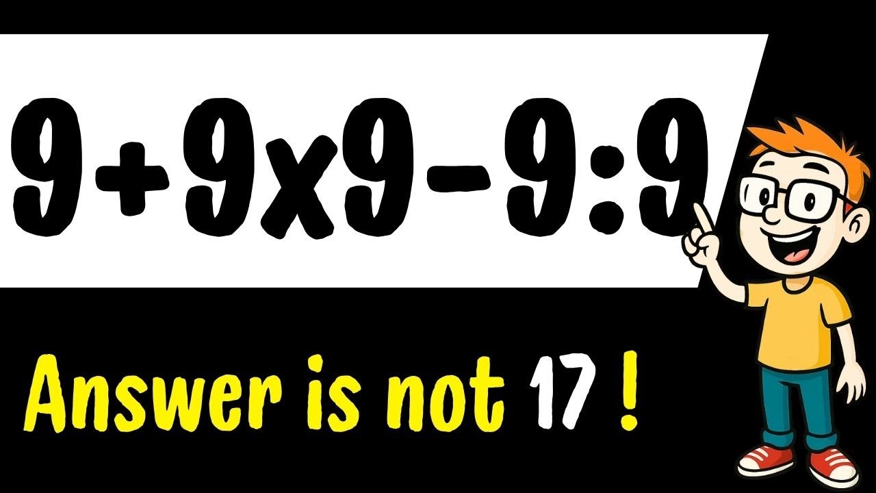 Can You Solve This Viral Math Problem? 9+9x9-9÷9 - YouTube