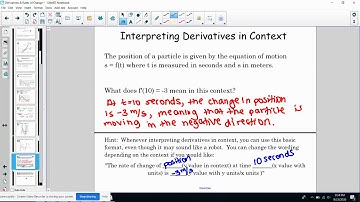 Interpreting Derivatives in Context