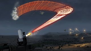 MASSIVE EXPLOSION after J-10 Jet Hits Ammunition Depot - Phalanx CIWS - Military Simulation - ArmA 3