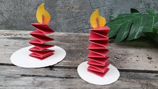 lilin dari kertas Origami ||Origami paper candles || Ide kegiatan tema api