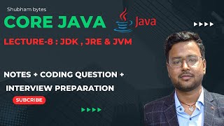 Lecture-8 : JDK  , JRE & JVM | Core Java  | Full Course | Hindi Tutorial | Shubham Bytes