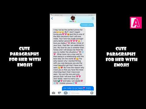 Cute paragraphs for her with emojis - YouTube
