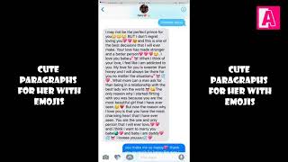 Cute paragraphs for her with emojis - YouTube