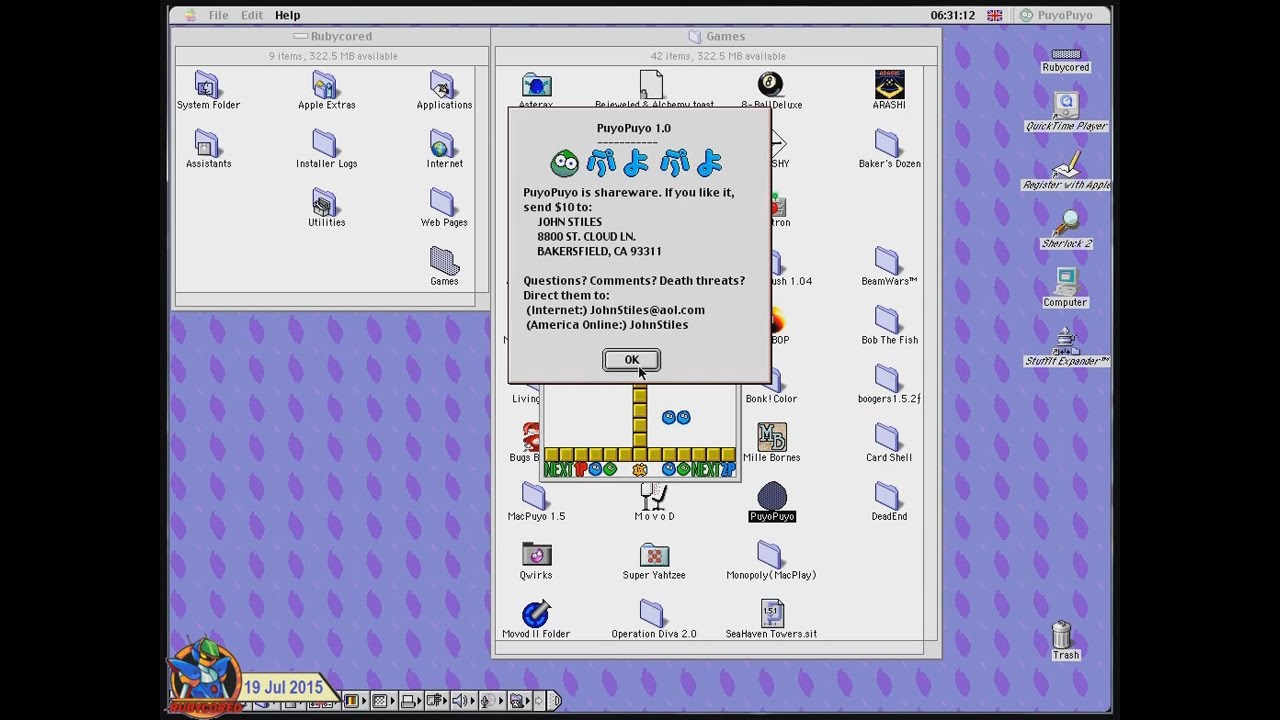 Puyo Puyo (1993, Macintosh) - John Stiles version [720p] - YouTube
