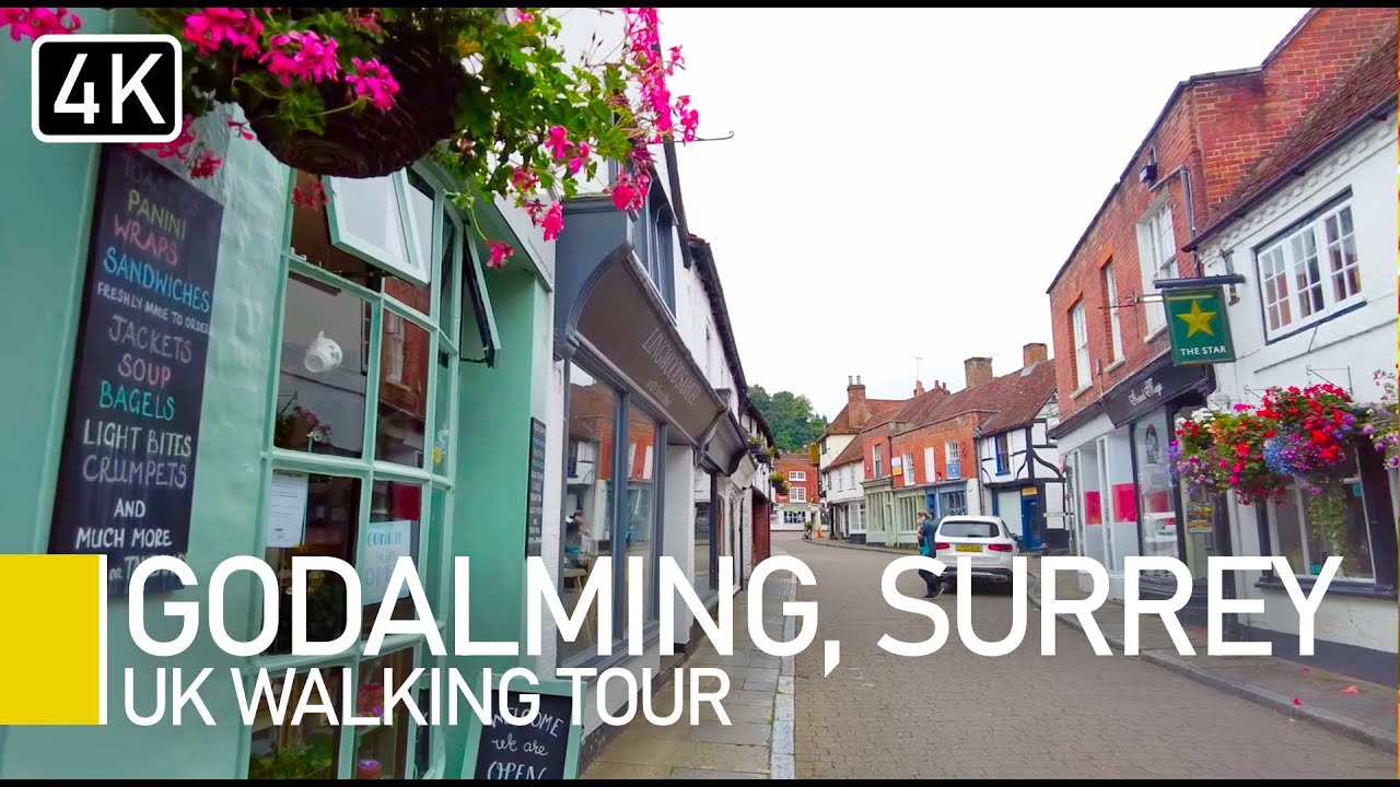 Lovely Godalming, Surrey, UK Town Centre Walking Tour (with captions