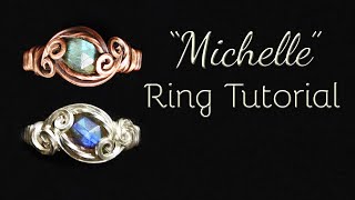 Solitaire Round Cabochon Wire Wrapped Ring Tutorial - Undrilled Stone Setting | &quot;Michelle&quot; Design