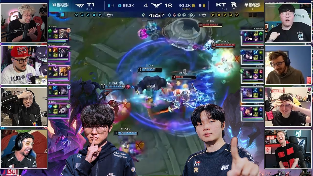 BARON vs ELDER! Streamers React to T1 vs KT Worlds Final Rematch | LCK Cup 2026