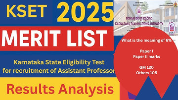 KSET 2025  Results Analysis & Merit List | Karnataka State Eligibility Test for Assistant Professors