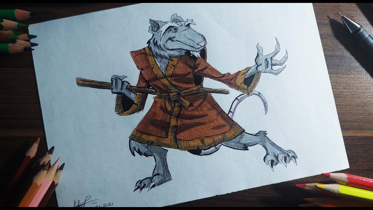 MASTER SPLİNTER DRAWİNG/USTA SPLİNTER ÇİZİMİ (TEENAGE MUTANT NİNJA ...