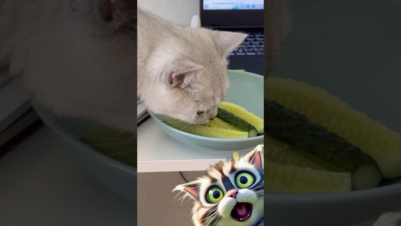 Кот Барсик ест огурцы 🥒 