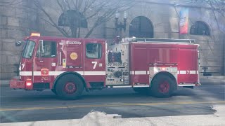 Boston Ladder 17 and Engine 7 responding to a trapped elevator 🛗
